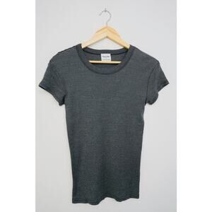 Michael Stars for Anthropologie Grey Top with Metallic Detail Size OS